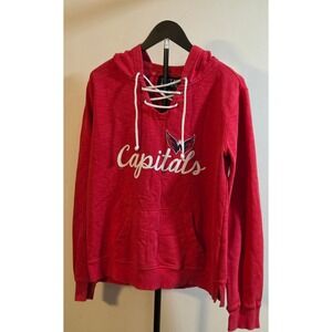 Soft As A Grape Washington Capitals Lace Up Pullover Hoodie Women's Size Large